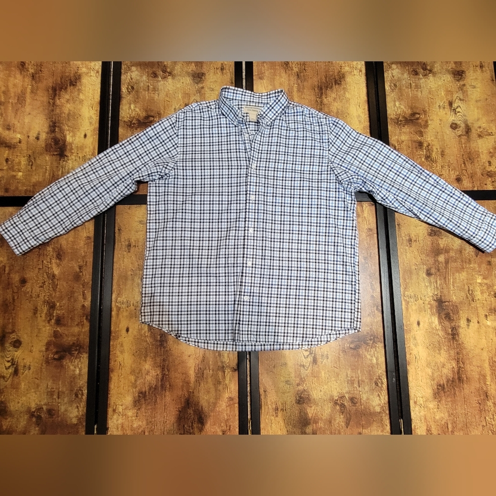 Duluth Trading Co Button Down Shirt Mens Preowned XL Blue Check  Wrinkle Fighter